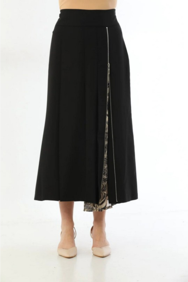 Misswhence Pleated Detailed Zippered Skirt 33904