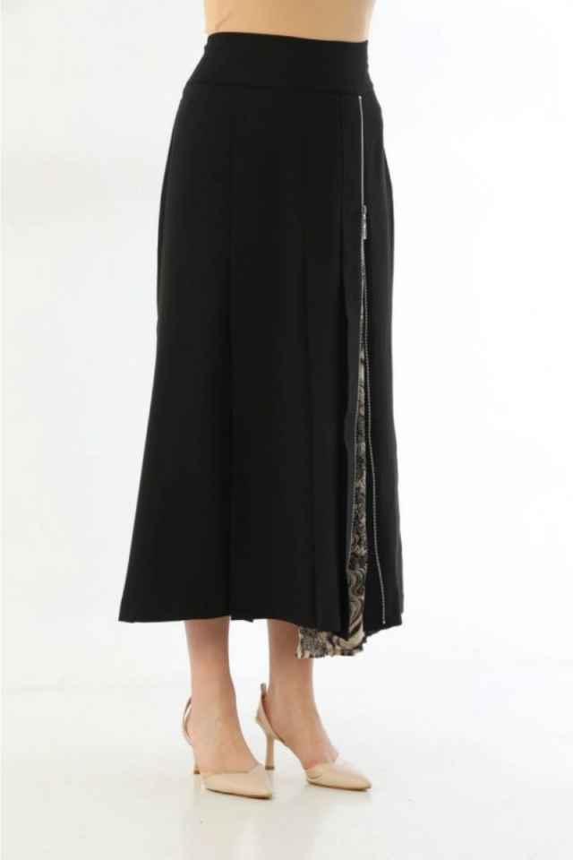 Misswhence Pleated Detailed Zippered Skirt 33904