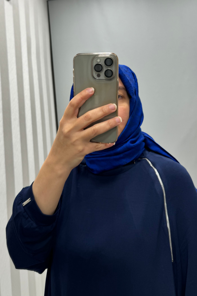 Invee Zippered Tracksuit Navy Blue 6956
